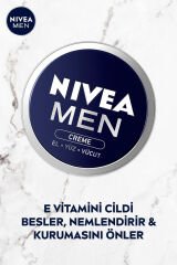 MEN Erkek Creme 75ml, Yoğun Nemlendirici, Yağlı ve Yapışkan His Bırakmaz, Hızlı Emilir, El Vücut Yüz
