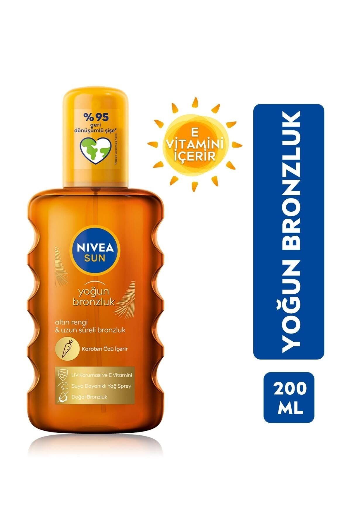 Sun Spf 6 Karoten Özlü Yoğun Bronzlaştırıcı Güneş Yağ Sprey 200 Ml, E Vitamini Içerir