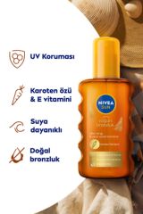 Sun SPF6 Karoten Özlü Yoğun Bronzlaştırıcı Güneş Yağı 200 ml Sprey, E Vitamini İçerir