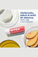 Şeftali Nemlendirici Dudak Bakım Kremi ve Parlatıcısı 4.8gr, Şeftali Aroması, Işıltılı Mercan Renk