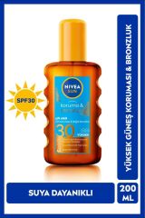 SUN SPF30 Çift Etkili Koruma ve Bronzluk Güneş Spreyi 200ml, Doğal Bronzluk, Suya Dayanıklı, UVA UVB