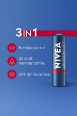 Kırmızı Renkli Nemlendirici Dudak Bakım Kremi 4.8gr, SPF30,Allık Etkisi, Dudak Ve Yanak, E Vitamini