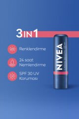 Renkli Nemlendirici Dudak Bakım Kremi Rose 4.8gr, Spf30, Allık Etkisi, Dudak Ve Yanaklar, E Vitamini