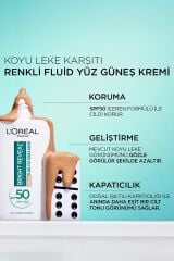Bright Reveal Spf 50+ Koyu Leke Karşıtı Renkli Fluid Günlük Yüz Güneş Kremi 50ml - Medium